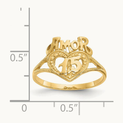 15 Amor Heart Ring, 14K