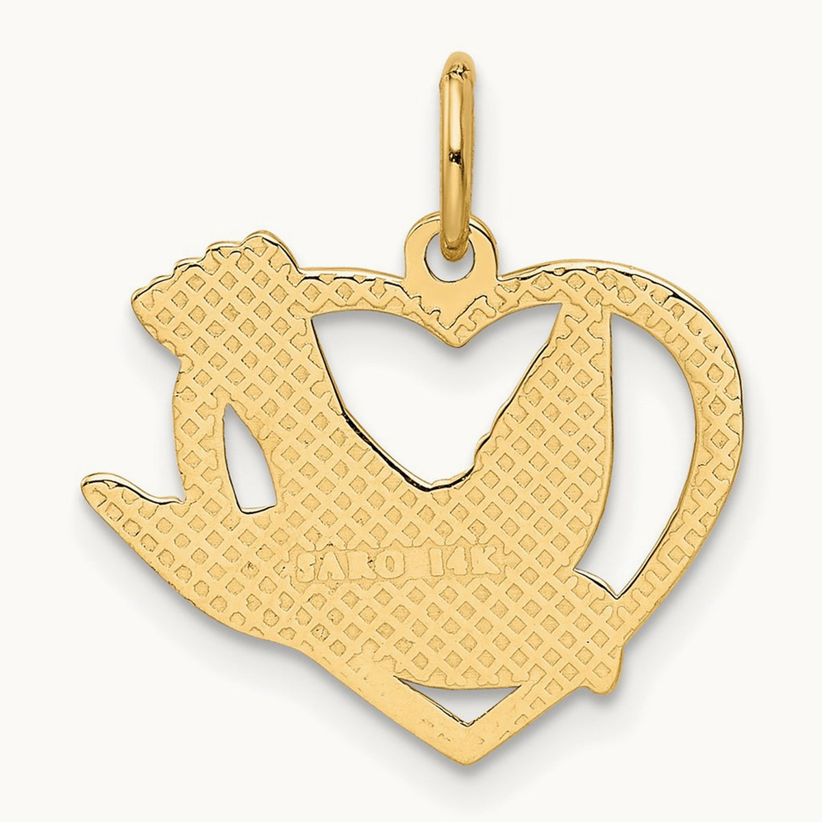 Peace Bird Charm, 14K