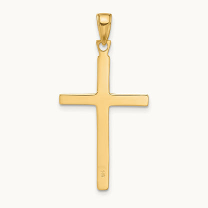 Satin Finish Accent Stick Cross Pendant, 14K