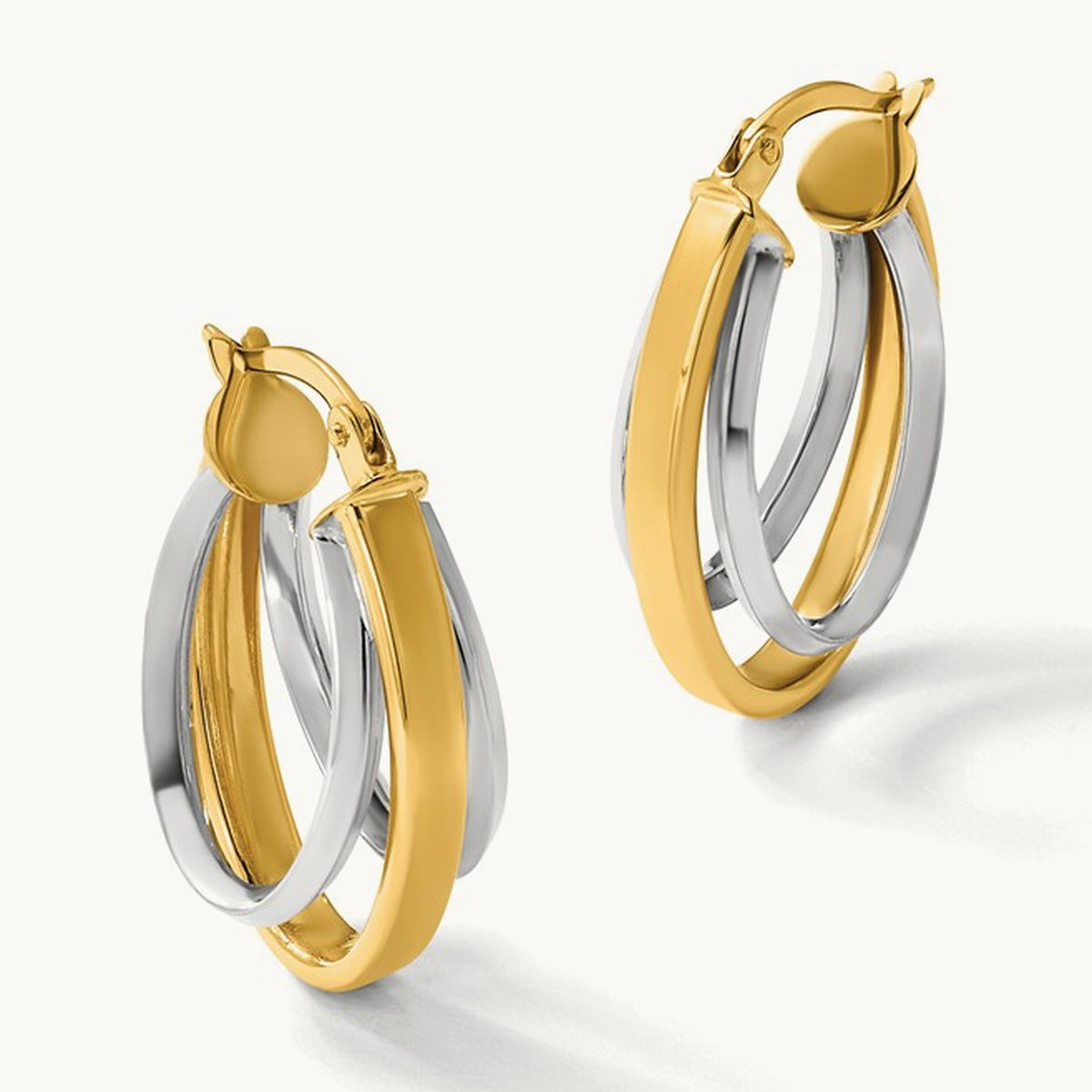 Polished Tapered Oval Hoop Earrings — Leslie's — photo set