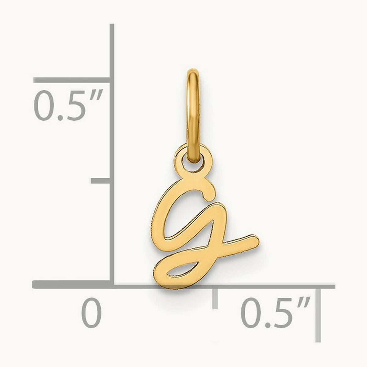 Upper case Initial Charm — 14K Yellow Gold, G