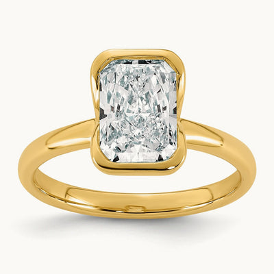 Radiant Half Bezel Engagement Ring, 2-4 ct Lab-Grown Diamond