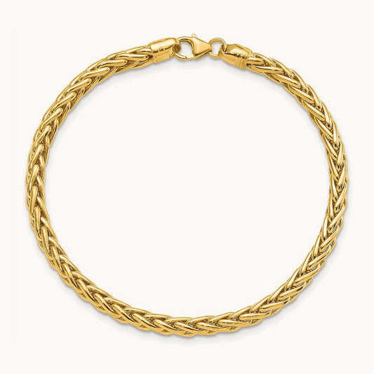Polished Fancy Link Bracelet, 14K