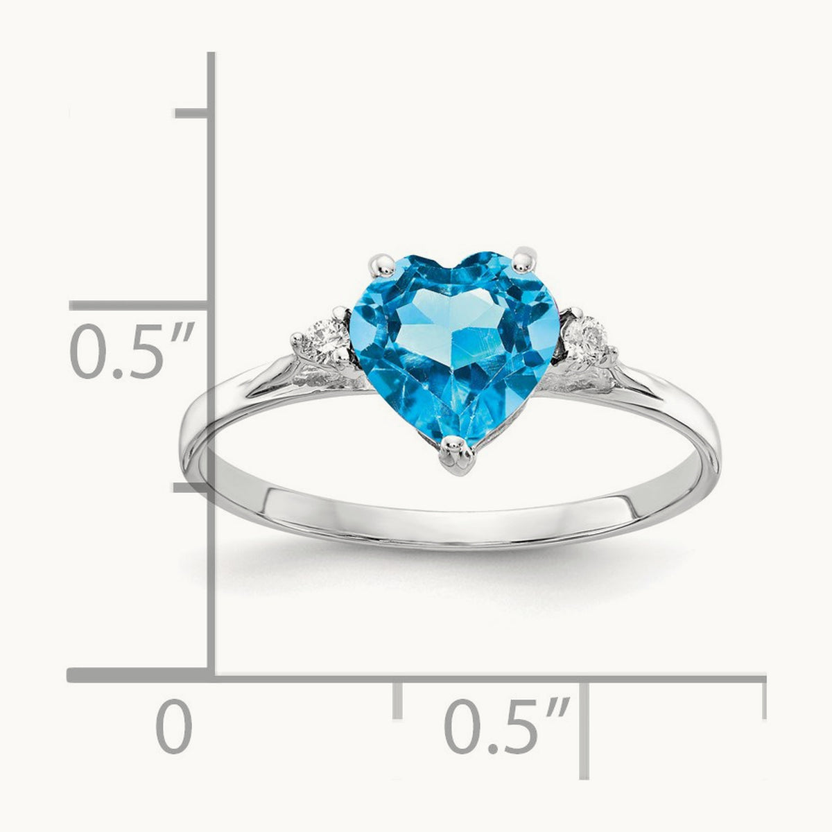 Heart Blue Topaz A Diamond ring — photo set