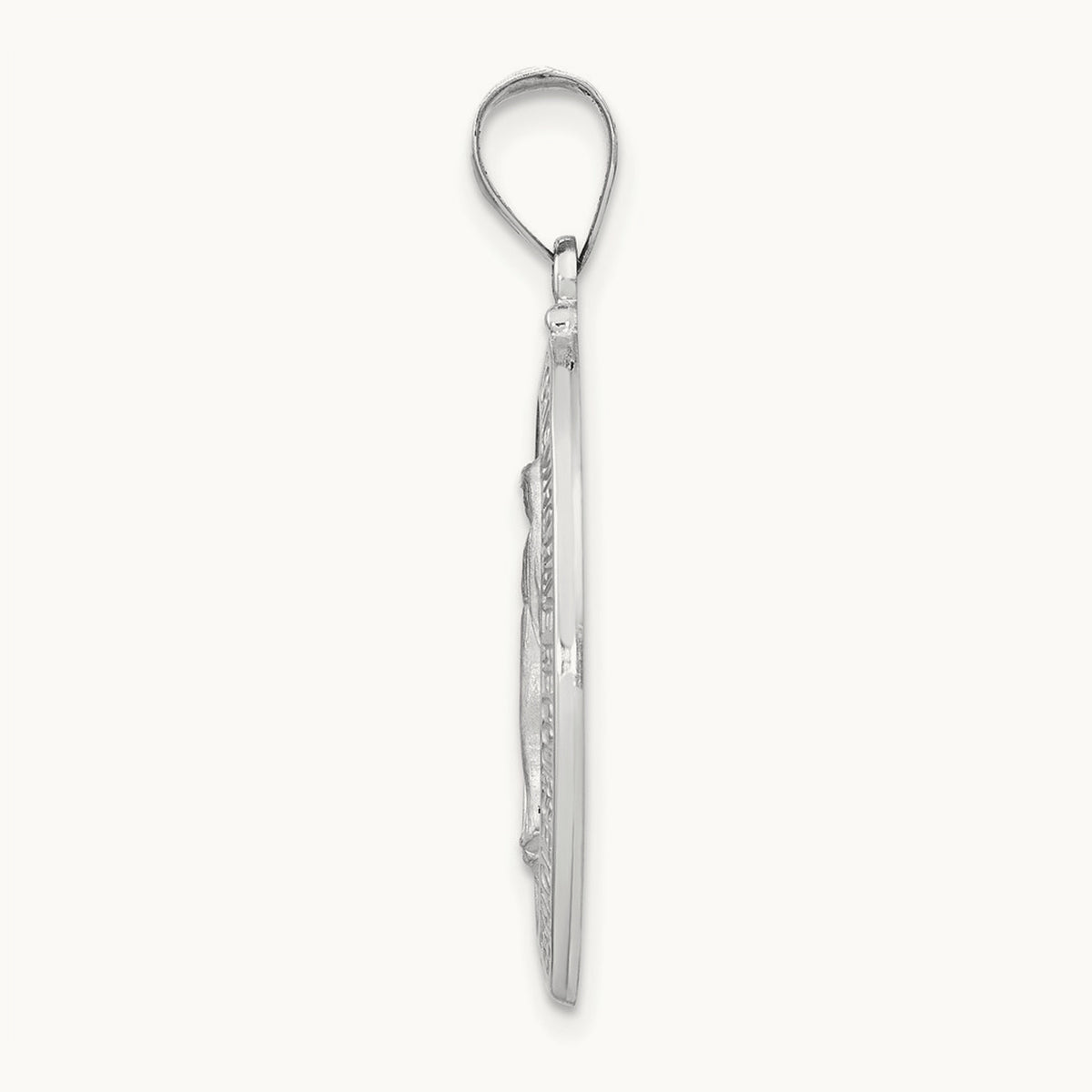 Polished/Satin Miraculous Medal Hollow Pendant — 30.5mm