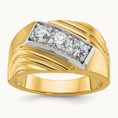 w/ RH IBGoodman Men's Polished & Grooved Diamond Ring — photo set