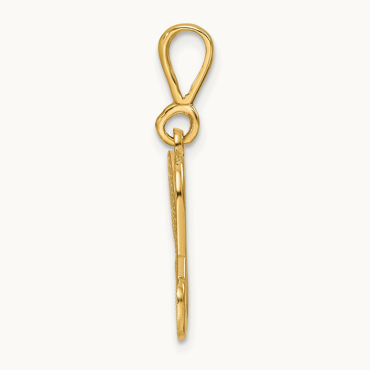 Polished Script Filigree Initial Pendant — H