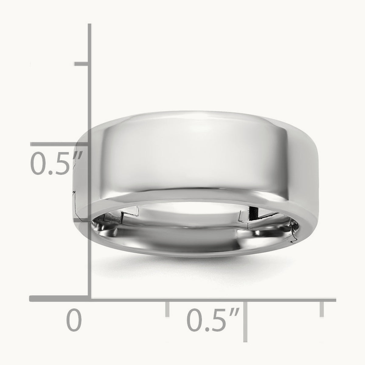 CLIQ Hinged Beveled Edge Wedding Band, 8mm, 14K White Gold