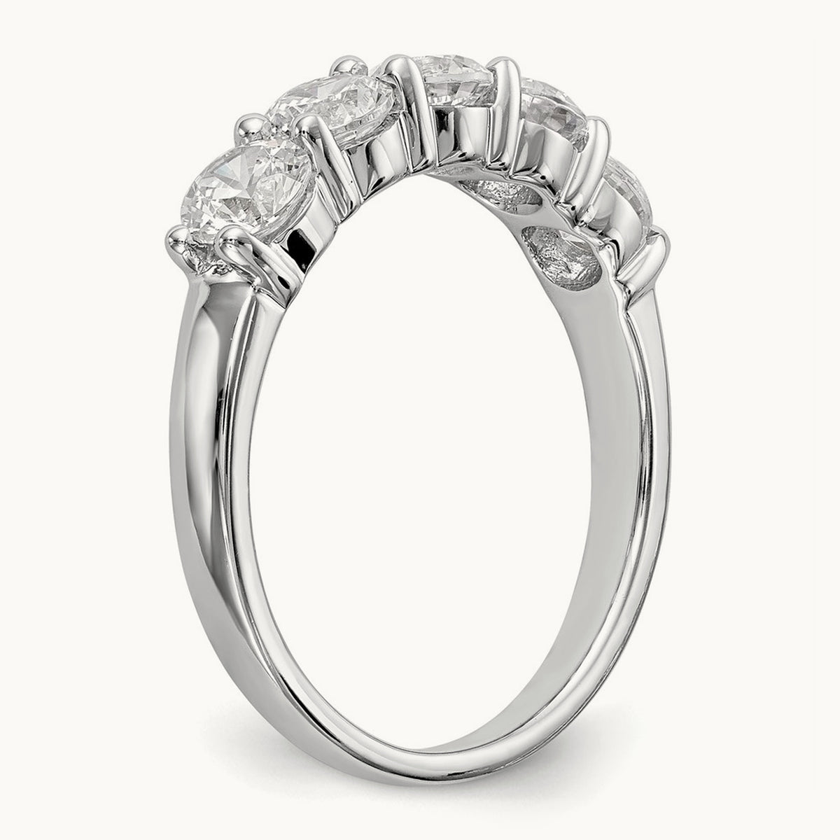 5-Stone Diamond Band, 14K White Gold