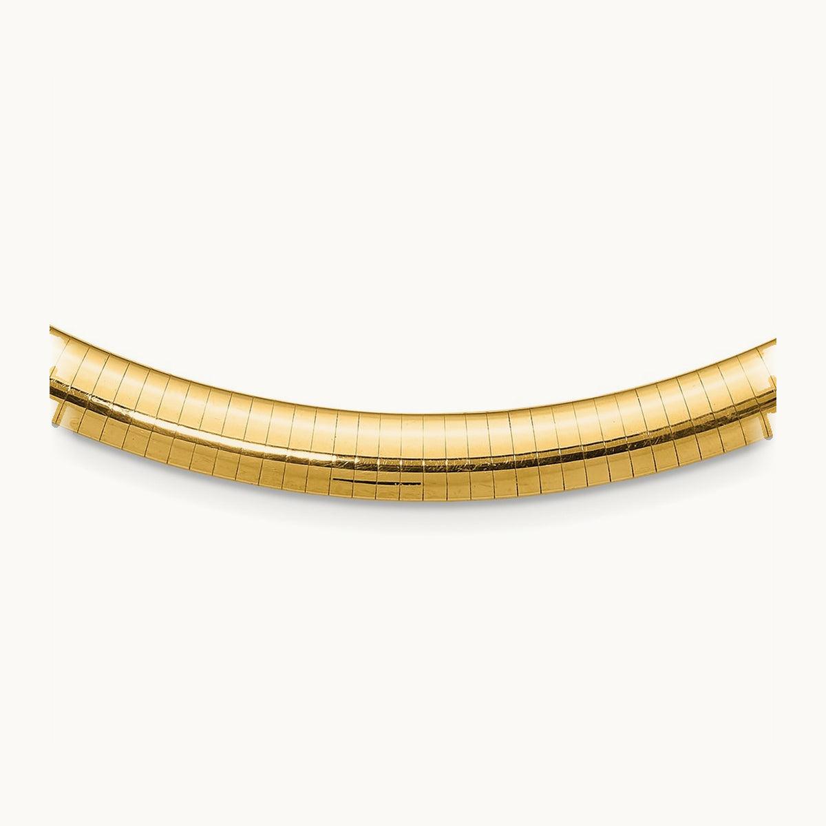 Domed Omega Necklace — 14K Yellow Gold, 18mm, 8mm