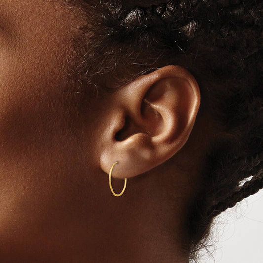 Endless Hoop Earrings — 14K Yellow Gold, 1mm
