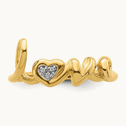 Diamond LOVE Ring, 14K