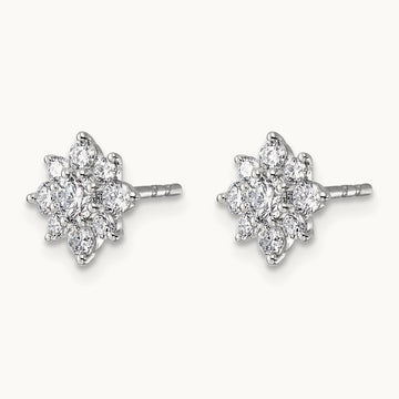 Post Floral Earrings, 0.75-2.50 ct tw Lab-Grown Diamond