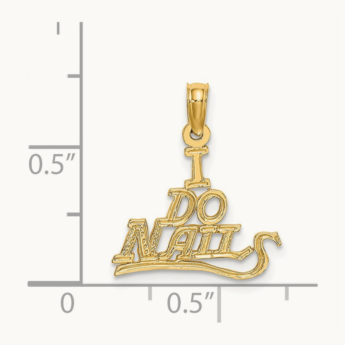 I DO NAILS Charm, 14K