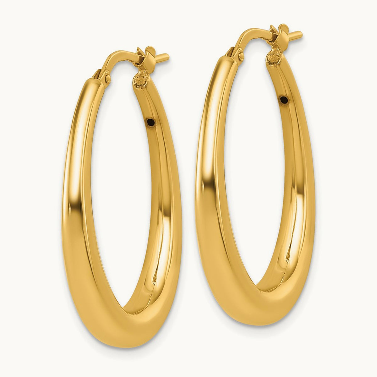 Polished Oval Hoop Earrings — 30mm