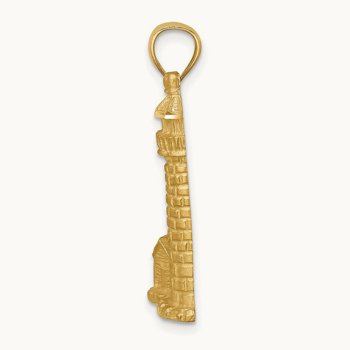 Brushed D/C Lighthouse Pendant, 14K