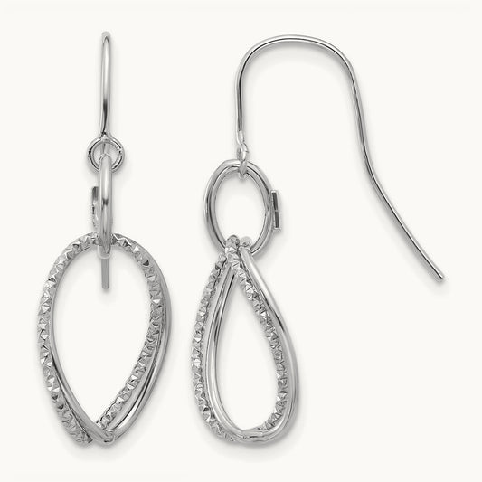 Polished and Textured Shepherd Hook Earrings — Leslie's — photo set
