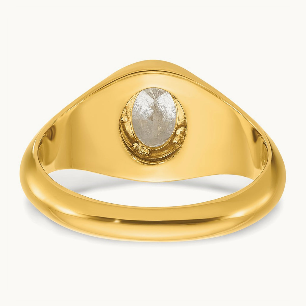 Oval Men's Ring, 1.00 ct tw Lab-Grown Diamond — 14K Yellow Gold
