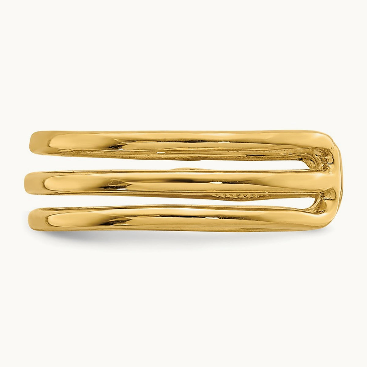 Polished 3 Row Toe Ring, 14K