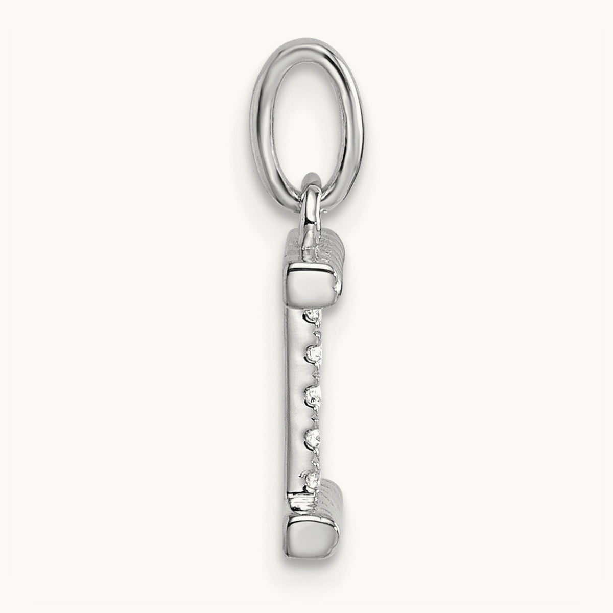 Twisted Diamond Charm — 14K White Gold, I