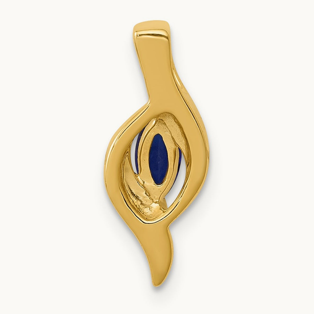 Diamond and Marquise .29 Sapphire Pendant — 14K Yellow Gold