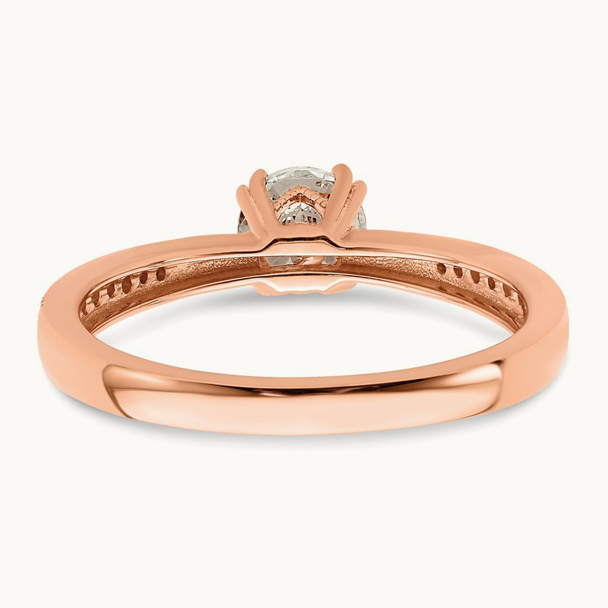 1/2ct Round Semi-Mount Engagement Dia Ring, 14K Rose Gold