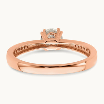 1/2ct Round Semi-Mount Engagement Dia Ring, 14K Rose Gold