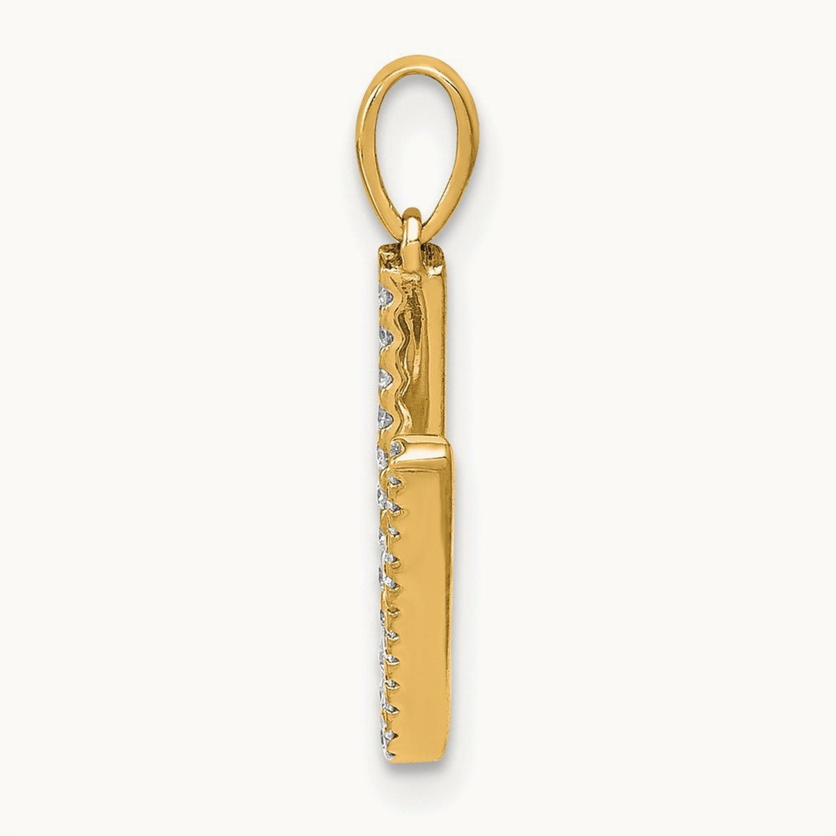 Diamond Letter V Initial Pendant, 14K