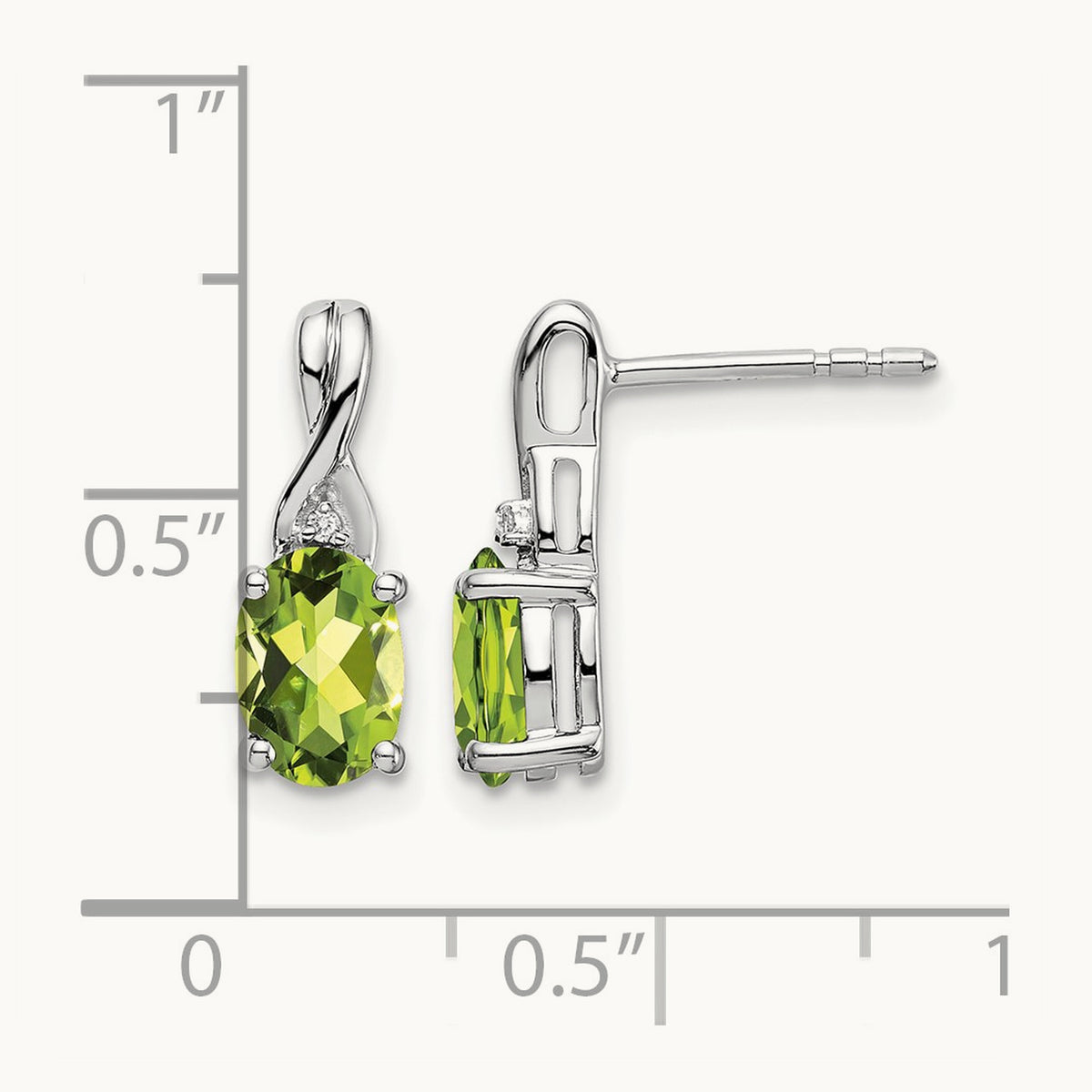 Oval Peridot and Diamond Earrings — photo set