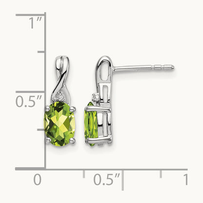Oval Peridot and Diamond Earrings — photo set
