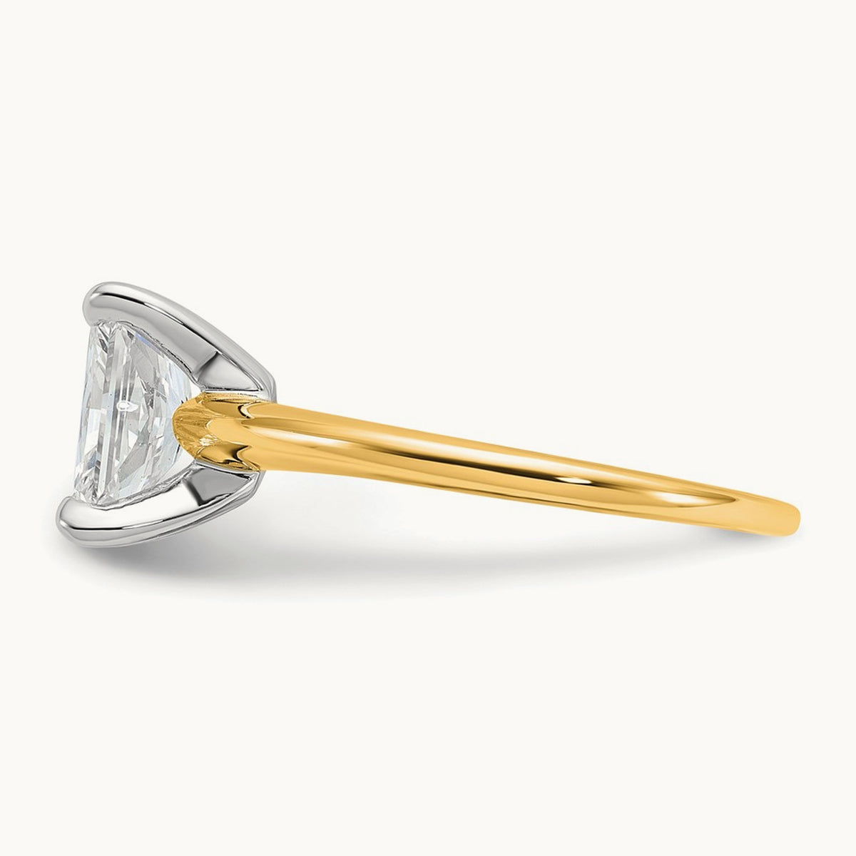 Radiant Solitaire Engagement Ring, 0.50-5.00 ct tw Lab-Grown Diamond — 14K Two-Tone