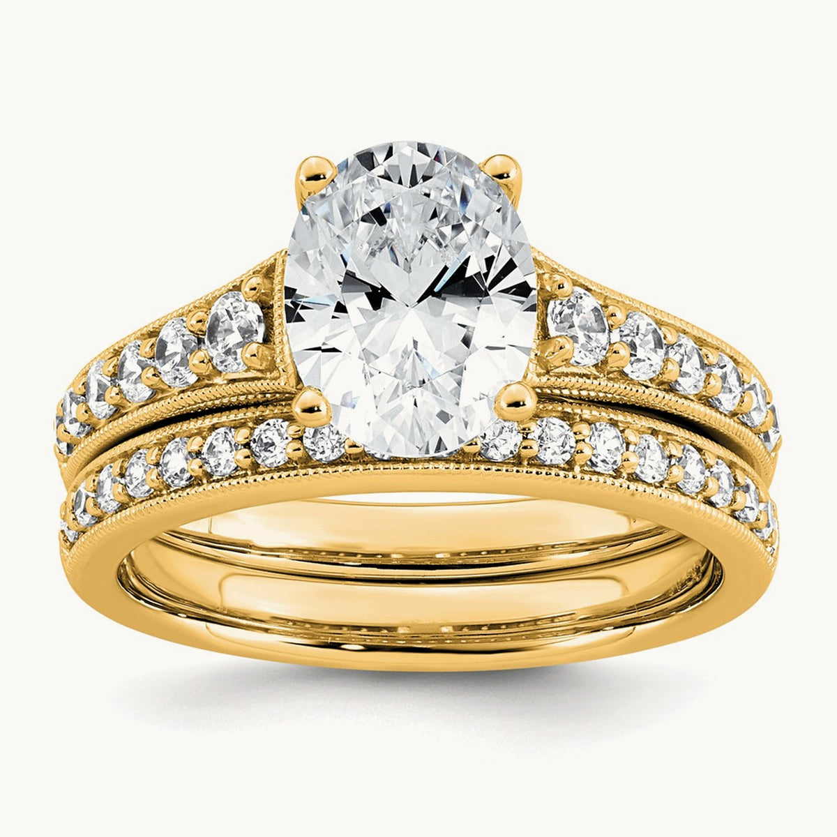 Oval Engagement Ring, 1.75 ct tw Lab-Grown Diamond — 14K Yellow Gold