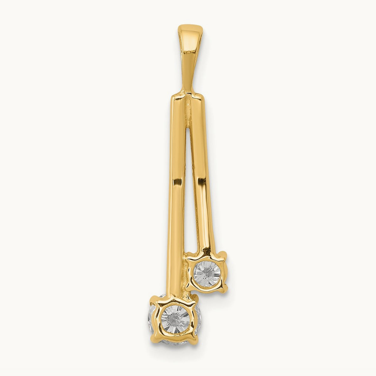 AA Diamond Two Stone Pendant, 14K
