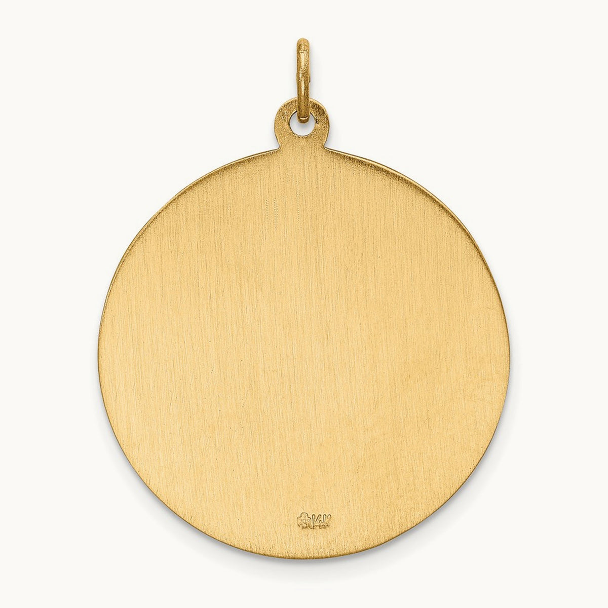 Solid Polished/Satin Large Round St. Christopher Medal, 14K