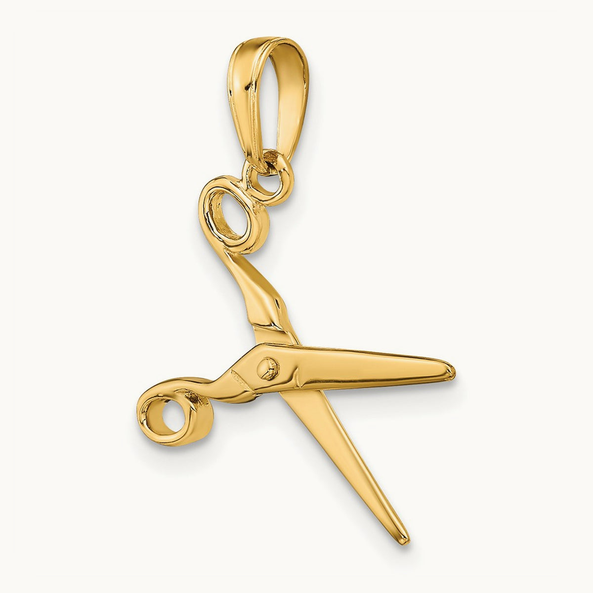 3-D Moveable Scissors Pendant — 14K Yellow Gold