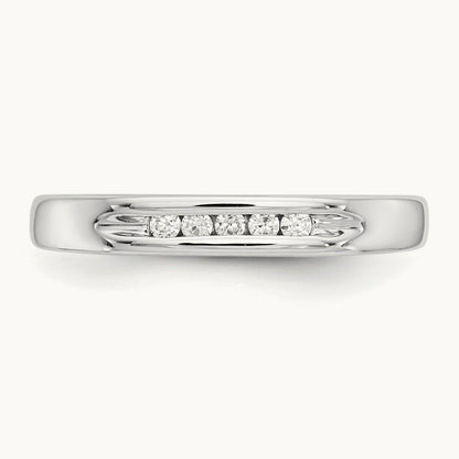 5-Stone Diamond Channel Band, 14K White Gold