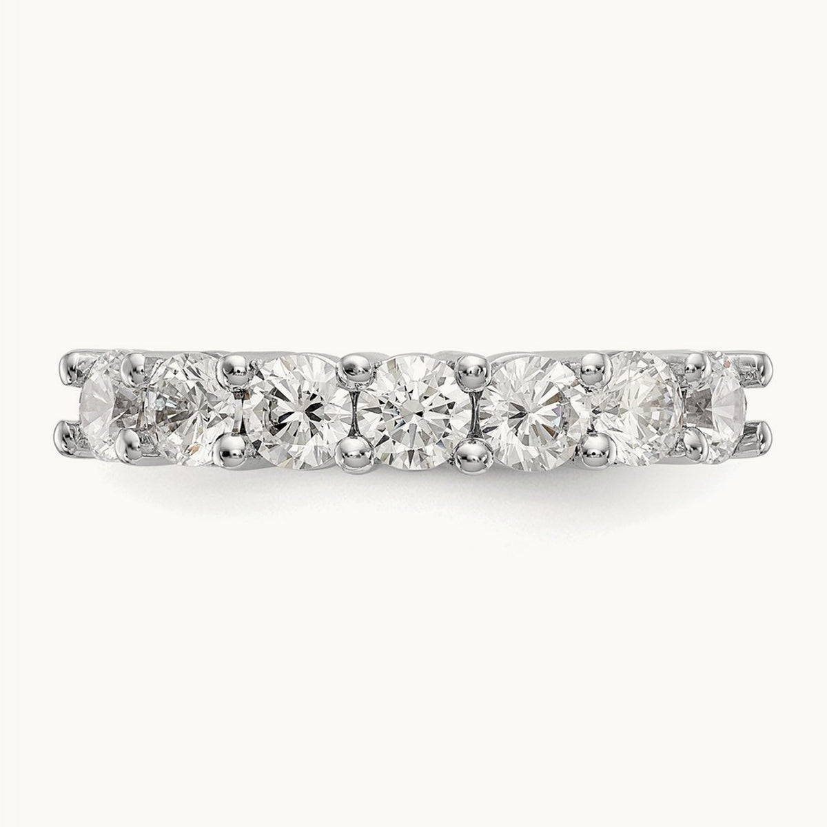 7-Stone Diamond Band, 14K White Gold