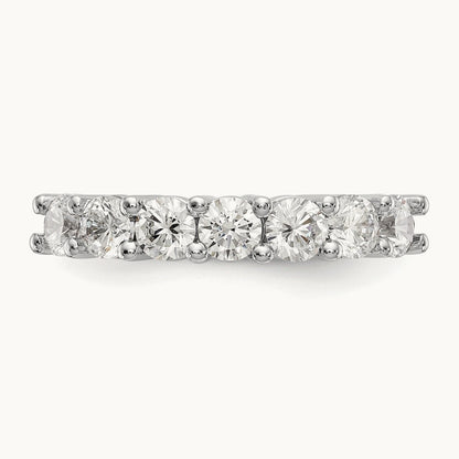7-Stone Diamond Band, 14K White Gold