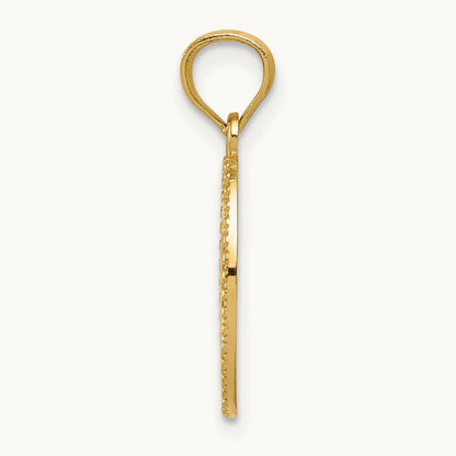 Polished Small Cross Medal Pendant, 14K Gold