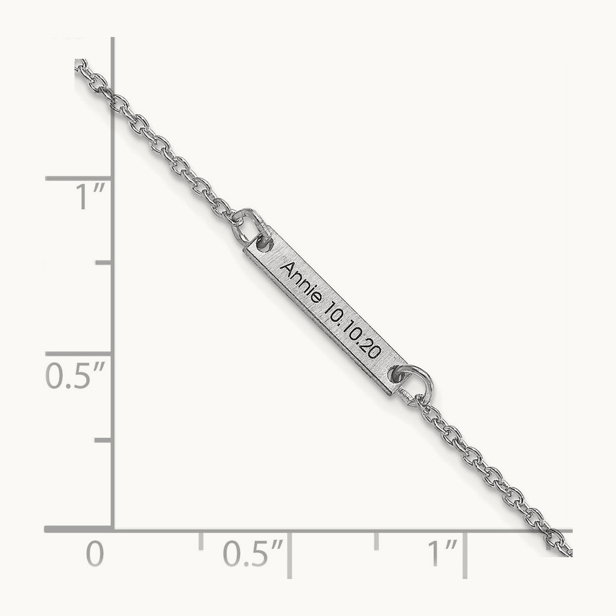 Brushed 1 Station Bracelet, 10K White Gold