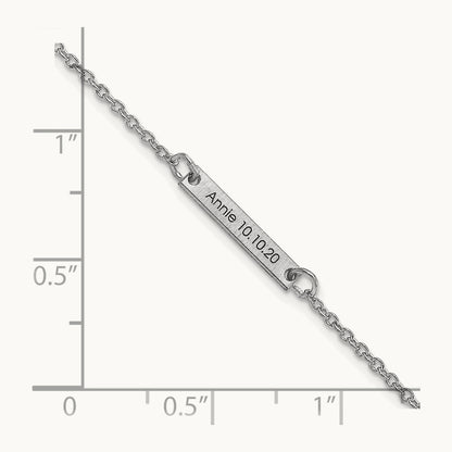 Brushed 1 Station Bracelet, 10K White Gold