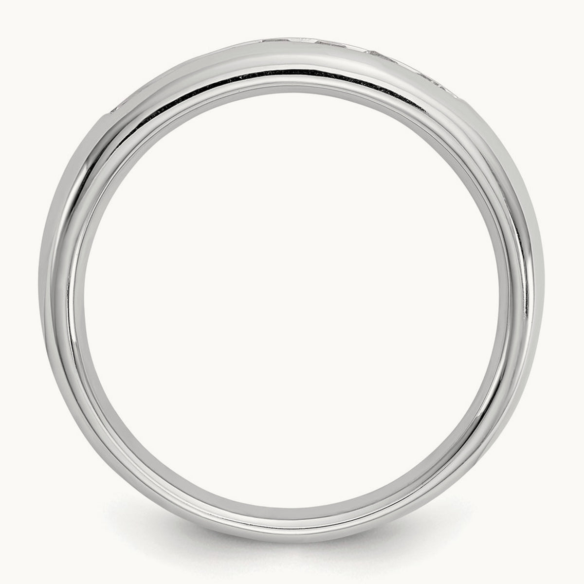 7-Stone Diamond Channel Band, 14K White Gold