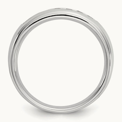 7-Stone Diamond Channel Band, 14K White Gold