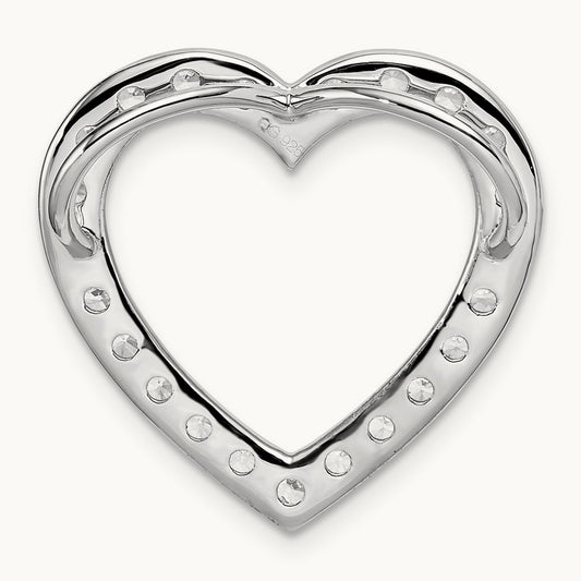 Heart Chain Slide, 1.50 ct tw Lab-Grown Diamond — 14K White Gold