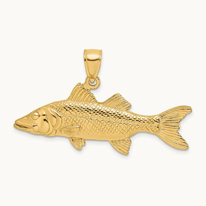 3-D Snook Fish Charm — 15.25mm