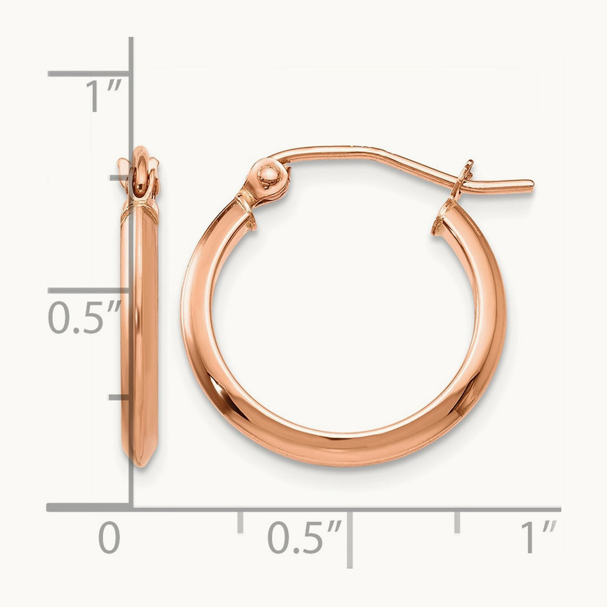 Knife Edge Hoop Earrings, 2.5mm, 14K Rose