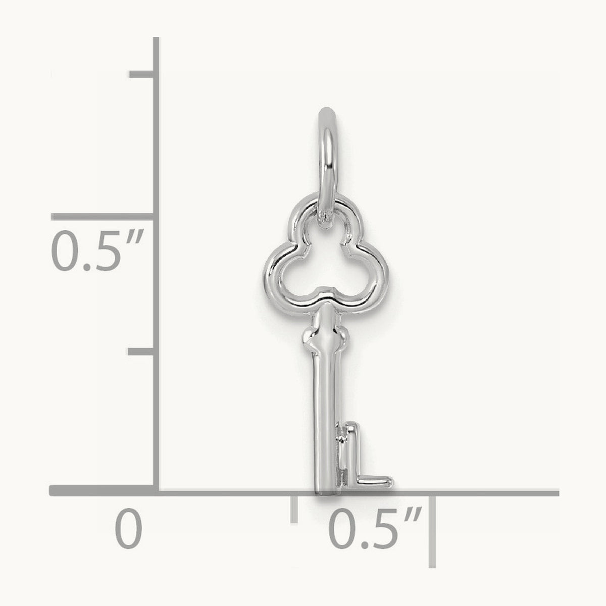 Key Initial Charm — 14K White Gold, L