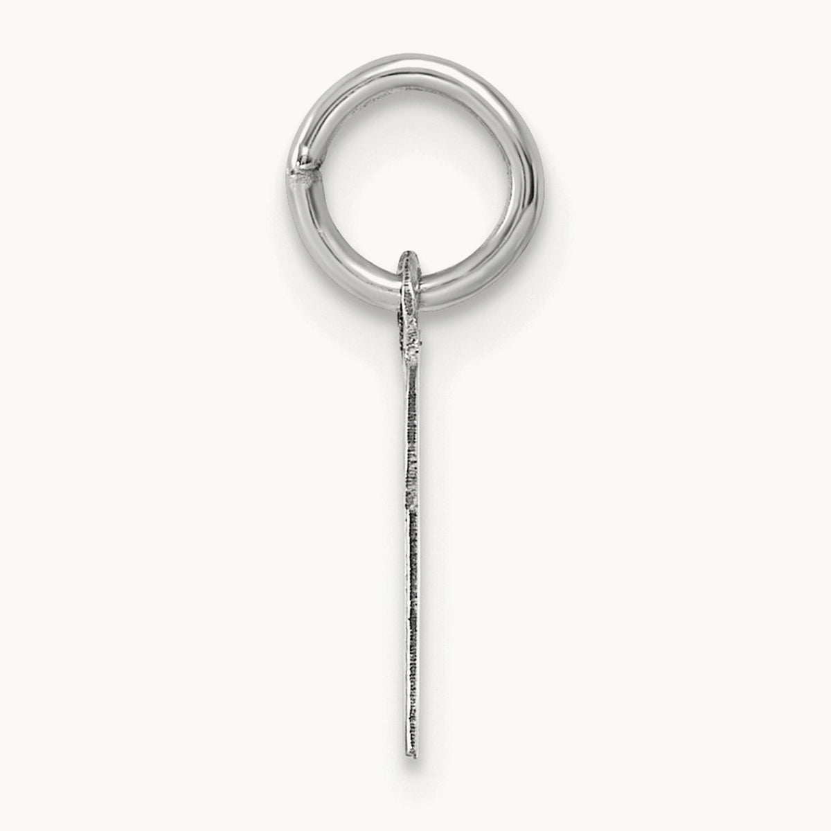 Small Script Letter M Initial Charm, 14K White Gold