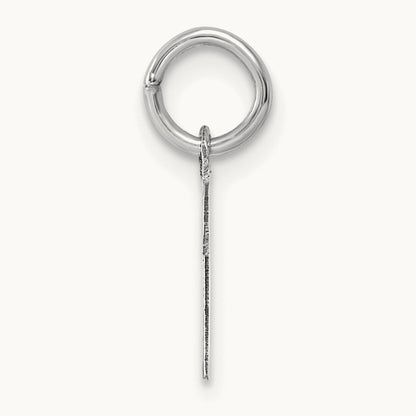 Small Script Letter M Initial Charm, 14K White Gold