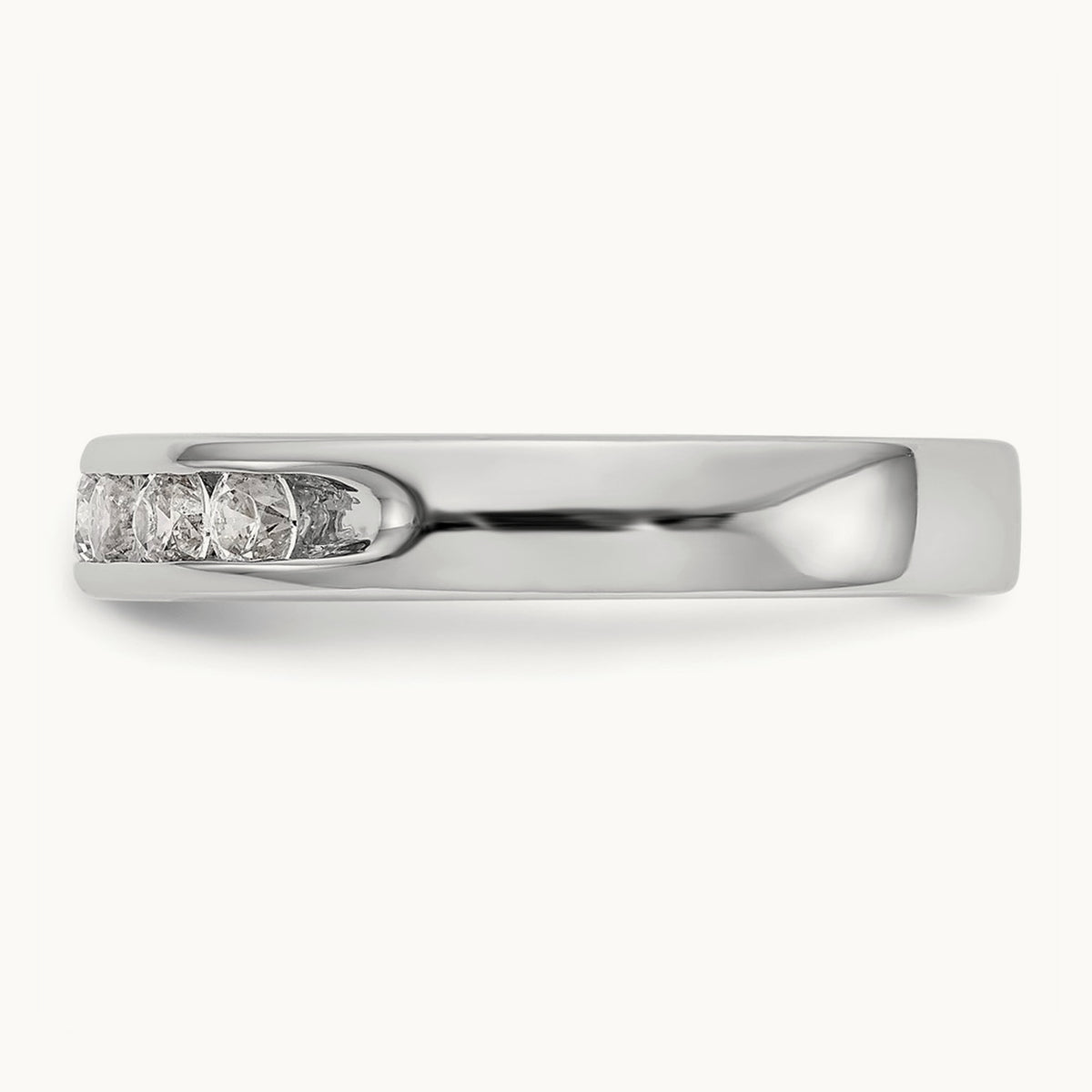 7-Stone Diamond Channel Band, 14K White Gold
